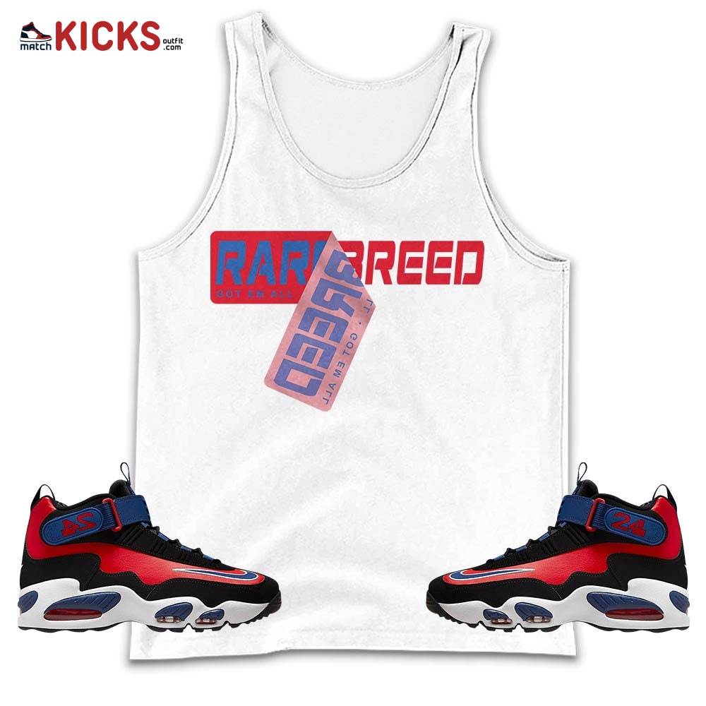 Rare Breed Sticker Sneaker Shirt Match Max 1 Navy Red Black, Air Griffey Max 1 Black Red Navy Blue MKO Tank Top