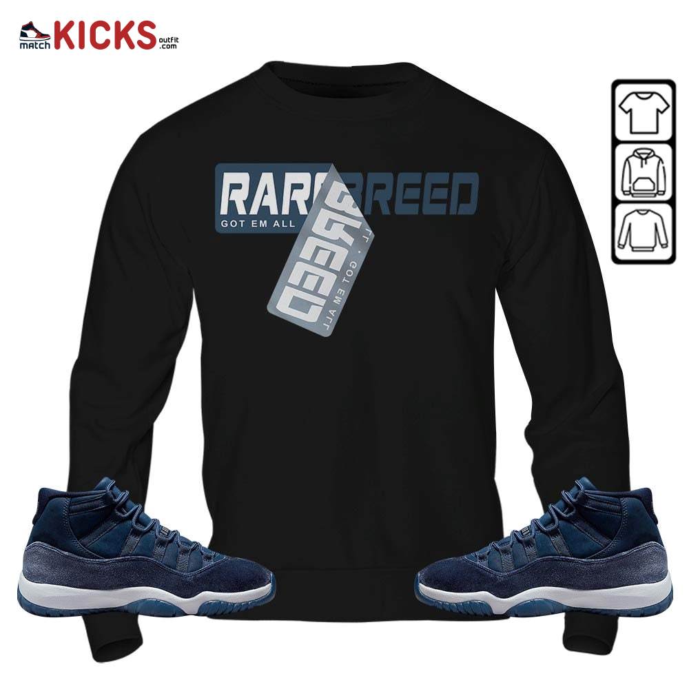 Rare Breed Sticker Sneaker Shirt Match Midnight Navy 11s, Jordan 11 Retro Midnight Navy MKO Sweatshirt Rare Breed Sticker Sneaker Shirt Match Midnight Navy 11s, Jordan 11 Retro Midnight Navy MKO Sweatshirt