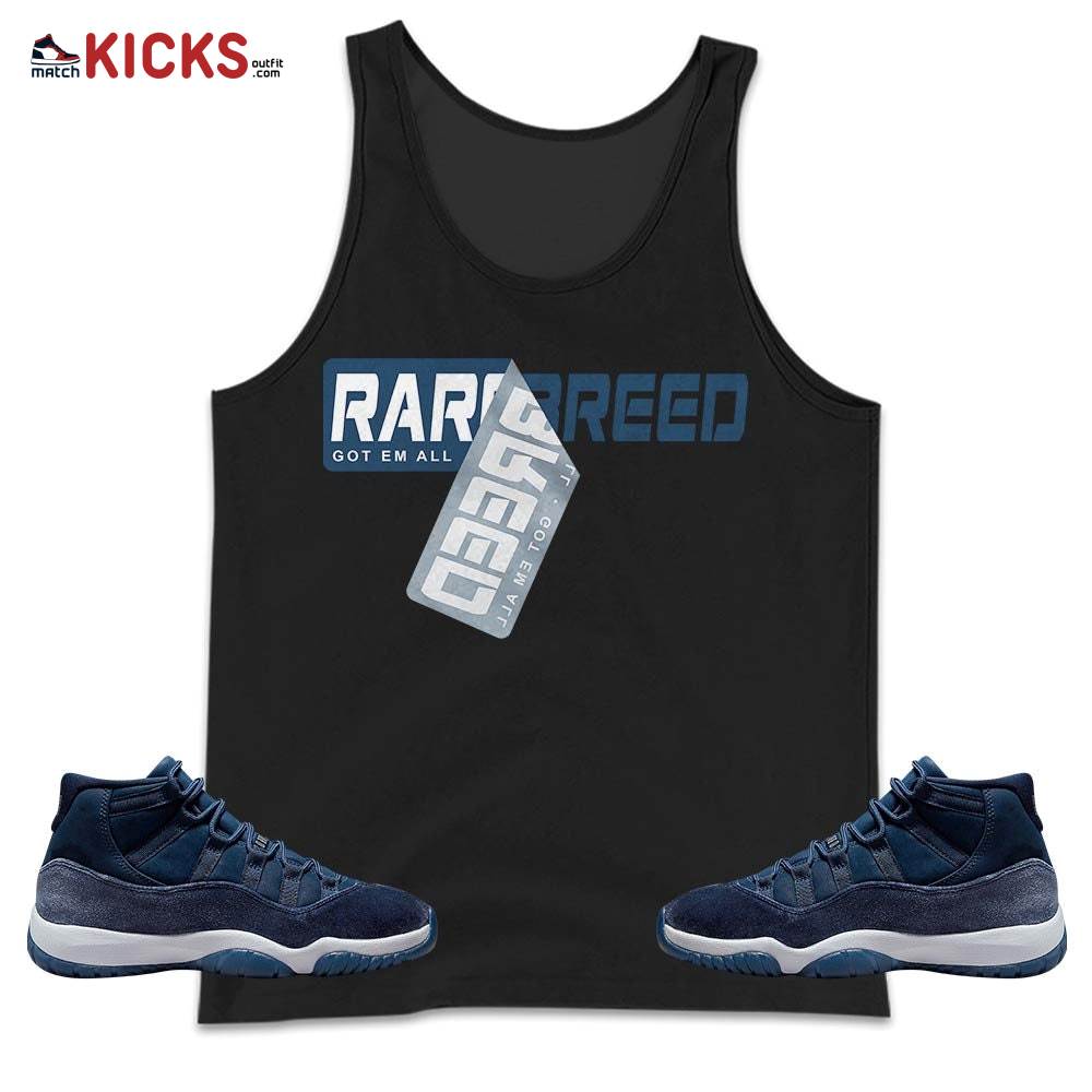 Rare Breed Sticker Sneaker Shirt Match Midnight Navy 11s, Jordan 11 Retro Midnight Navy MKO Tank Top