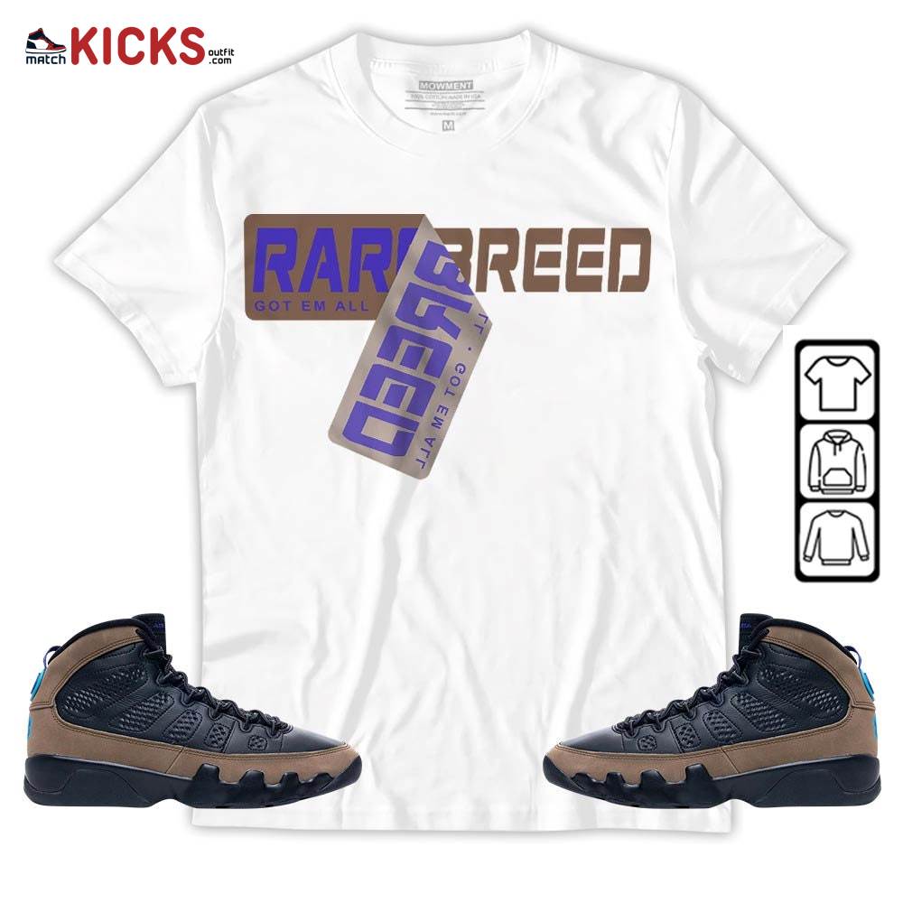 Rare Breed Sticker Sneaker Shirt Match Olive Concord 9s, Jordan 9 Olive Concord MKO Sweatshirt