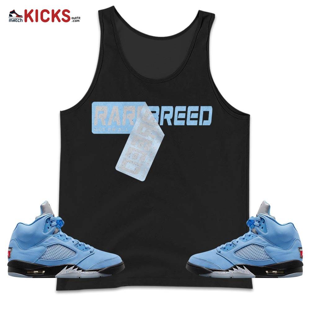 Rare Breed Sticker Sneaker Shirt Match Retro University Blue 5s, Jordan 5 University Blue MKO Tank Top