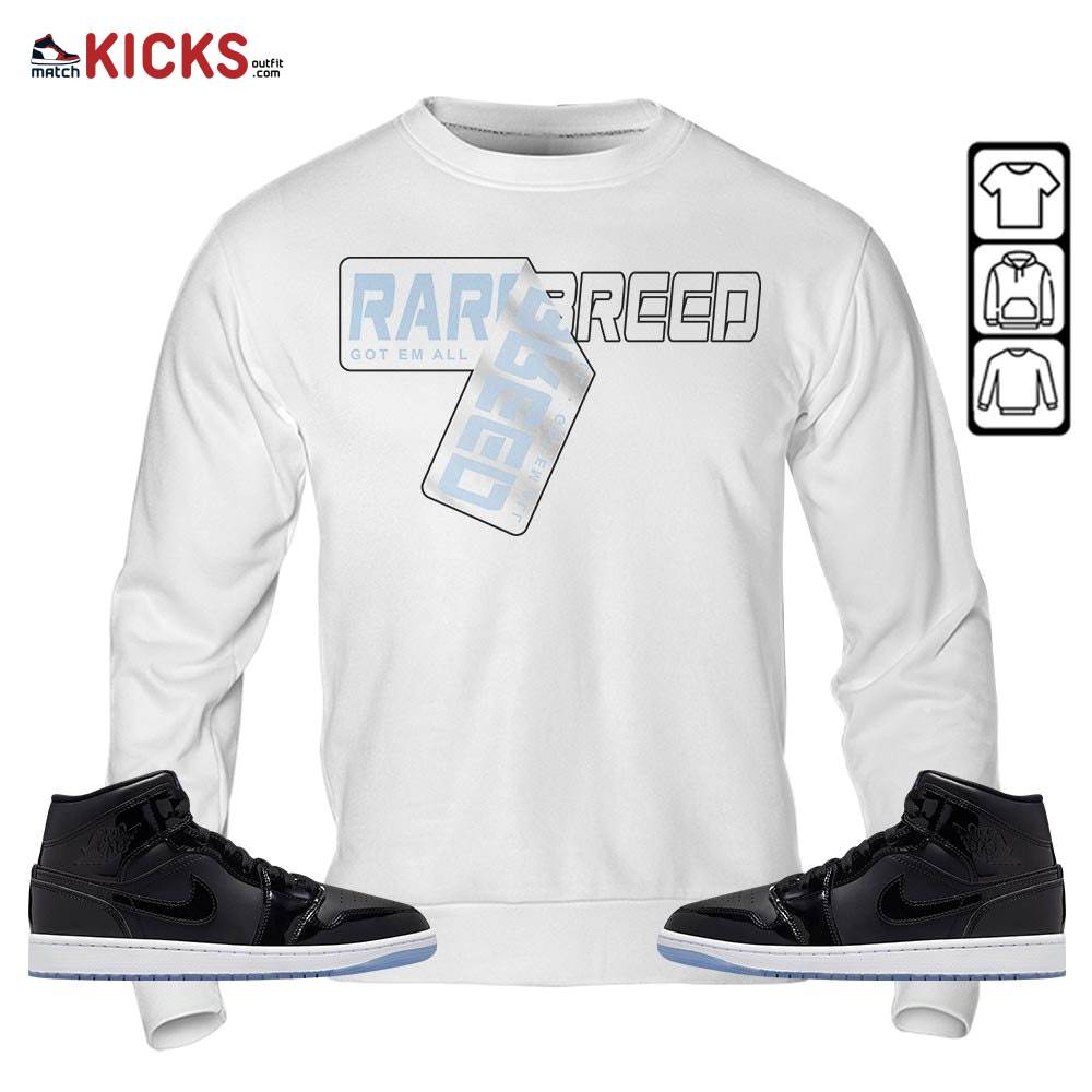 Rare Breed Sticker Sneaker Shirt Match Space Jam 1s, Jordan 1 Mid Space Jam MKO Sweatshirt