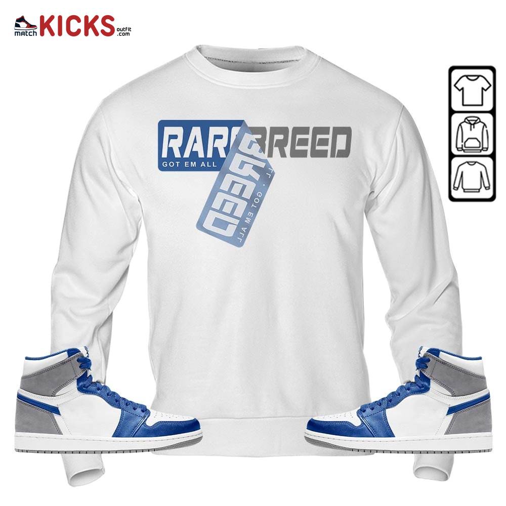 Rare Breed Sticker Sneaker Shirt Match True Blue 1s, Jordan 1 High OG True Blue MKO Sweatshirt Rare Breed Sticker Sneaker Shirt Match True Blue 1s, Jordan 1 High OG True Blue MKO Sweatshirt