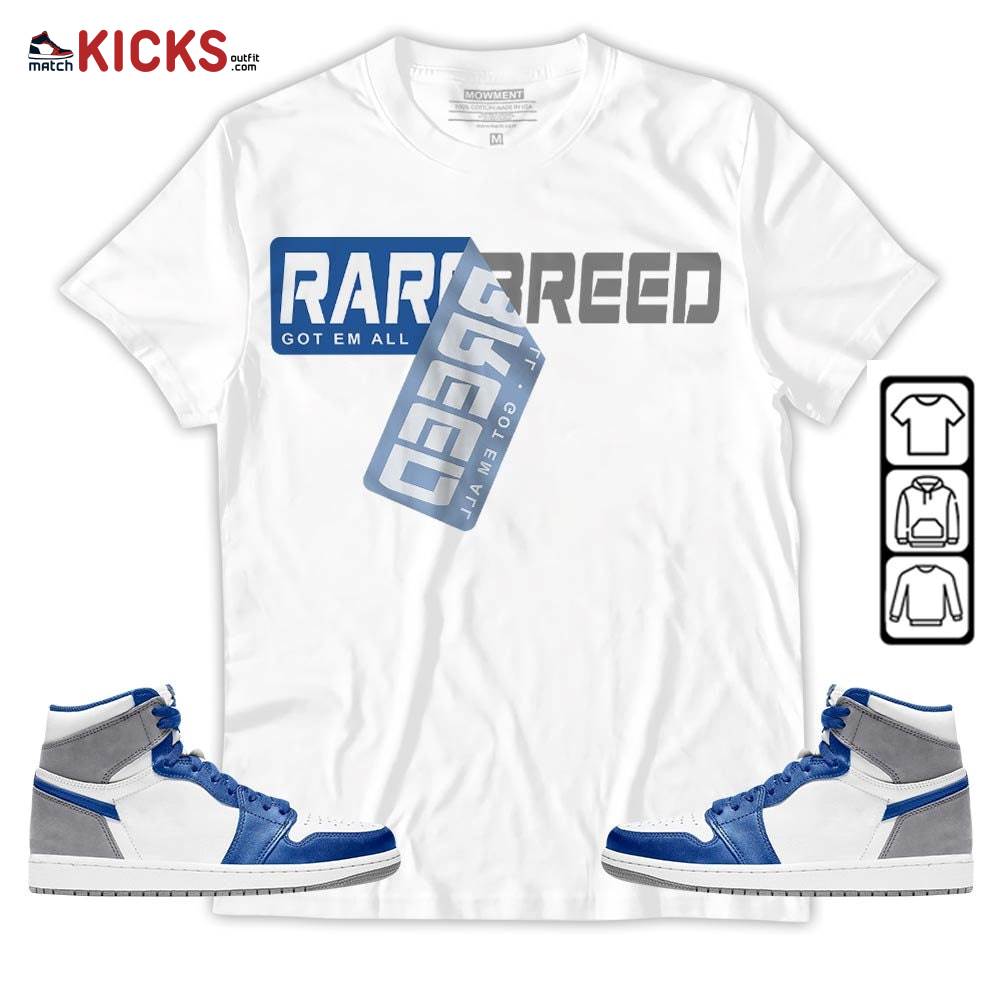 Rare Breed Sticker Sneaker Shirt Match True Blue 1s, Jordan 1 High OG True Blue MKO T-Shirt Rare Breed Sticker Sneaker Shirt Match True Blue 1s, Jordan 1 High OG True Blue MKO T-Shirt