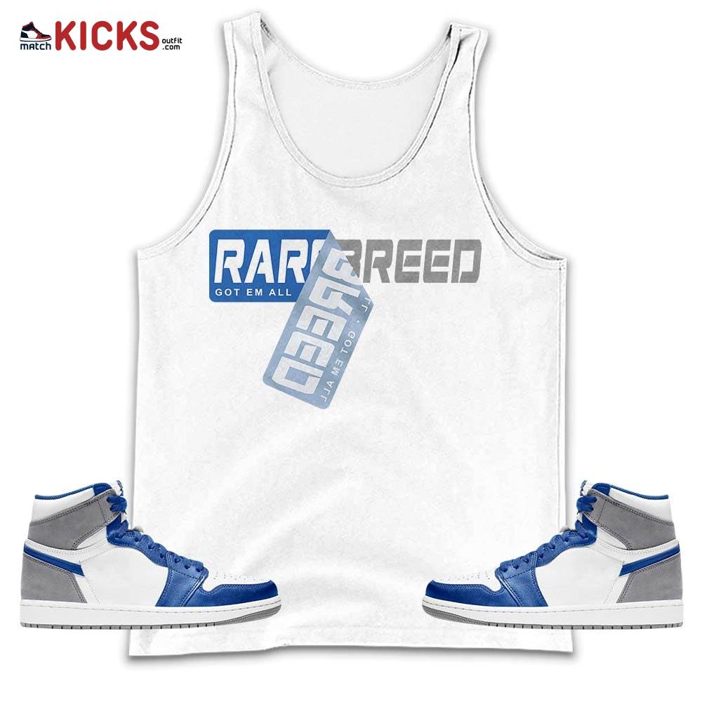 Rare Breed Sticker Sneaker Shirt Match True Blue 1s, Jordan 1 High OG True Blue MKO Tank Top Rare Breed Sticker Sneaker Shirt Match True Blue 1s, Jordan 1 High OG True Blue MKO Tank Top
