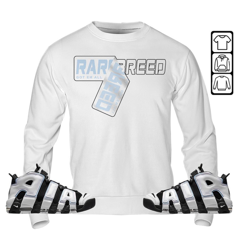 Rare Breed Sticker Sneaker Shirt Match Uptempo Cobalt Bliss, Air More Uptempo Cobalt Bliss MKO Sweatshirt