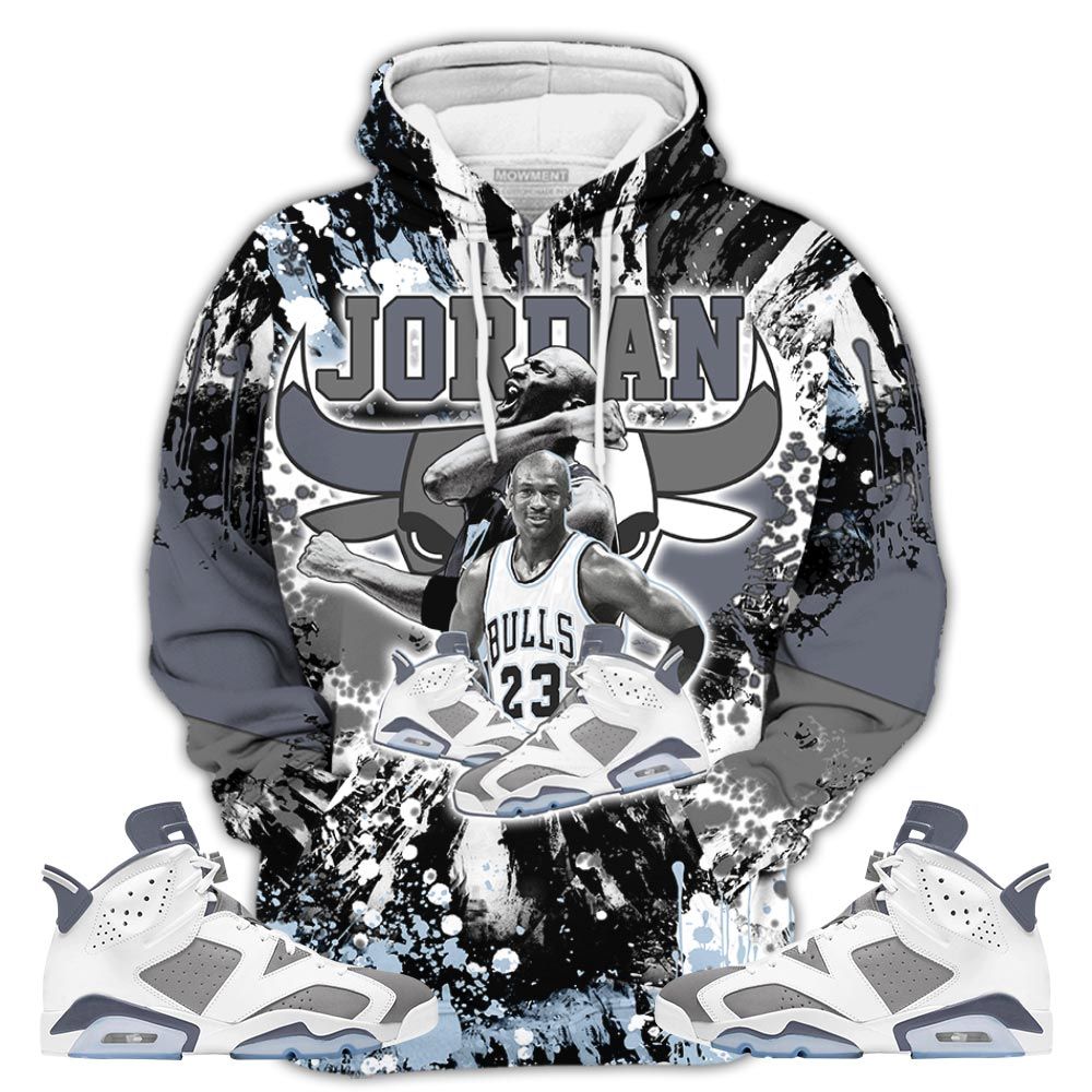 Rb01Hd Bull Jordan Sneaker Shirt Match Retro Cool Grey 6S, Jordan 6 Cool Grey Hoodie Sweatshirt Tee All Over Print MKO Shirt