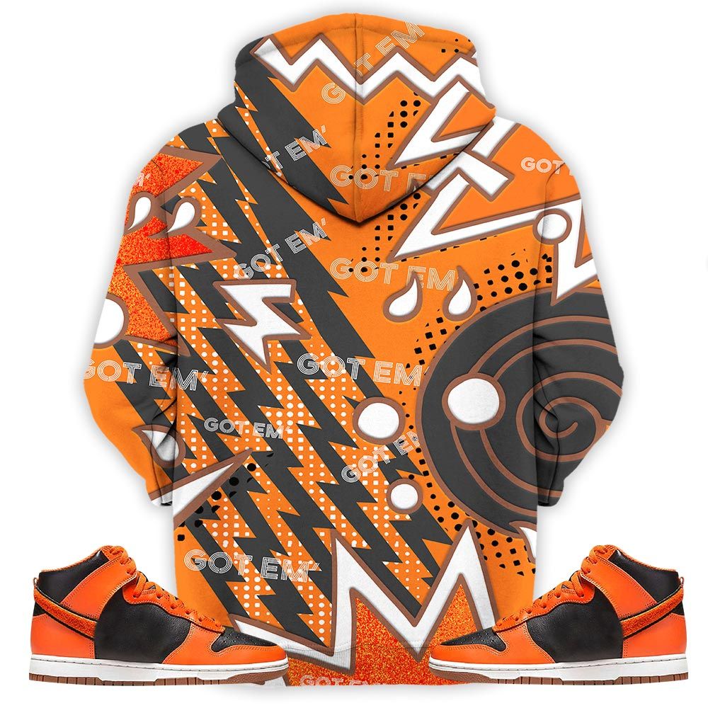 Retro Vintage 90S Sneaker Shirt Match Dunk Black Orange, Dunk High Gs Safety Orange Hoodie Sweatshirt Tee All Over Print MKO Shirt
