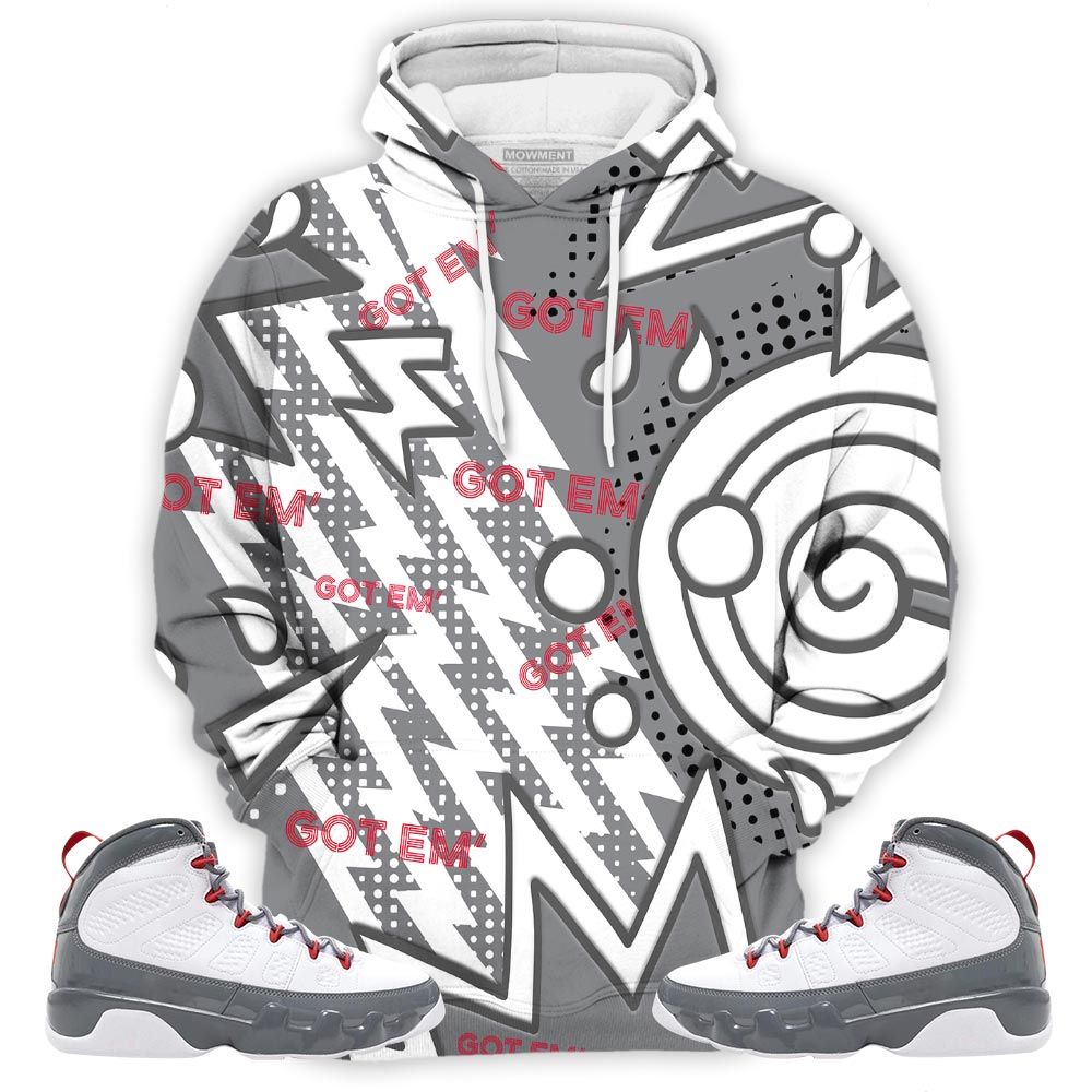 Retro Vintage 90S Sneaker Shirt Match Fire Red 9S, Jordan 9 Retro Fire Red Hoodie Sweatshirt Tee All Over Print MKO Shirt