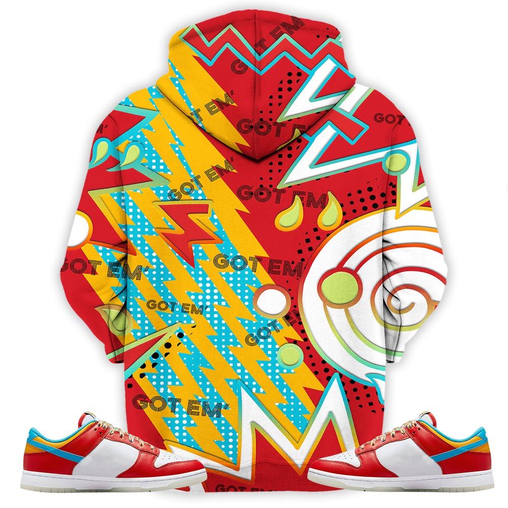 Retro Vintage 90S Sneaker Shirt Match Fruity Pebbles Shoes, Dunk Low Fruity Pebbles Hoodie Sweatshirt Tee All Over Print MKO Shirt