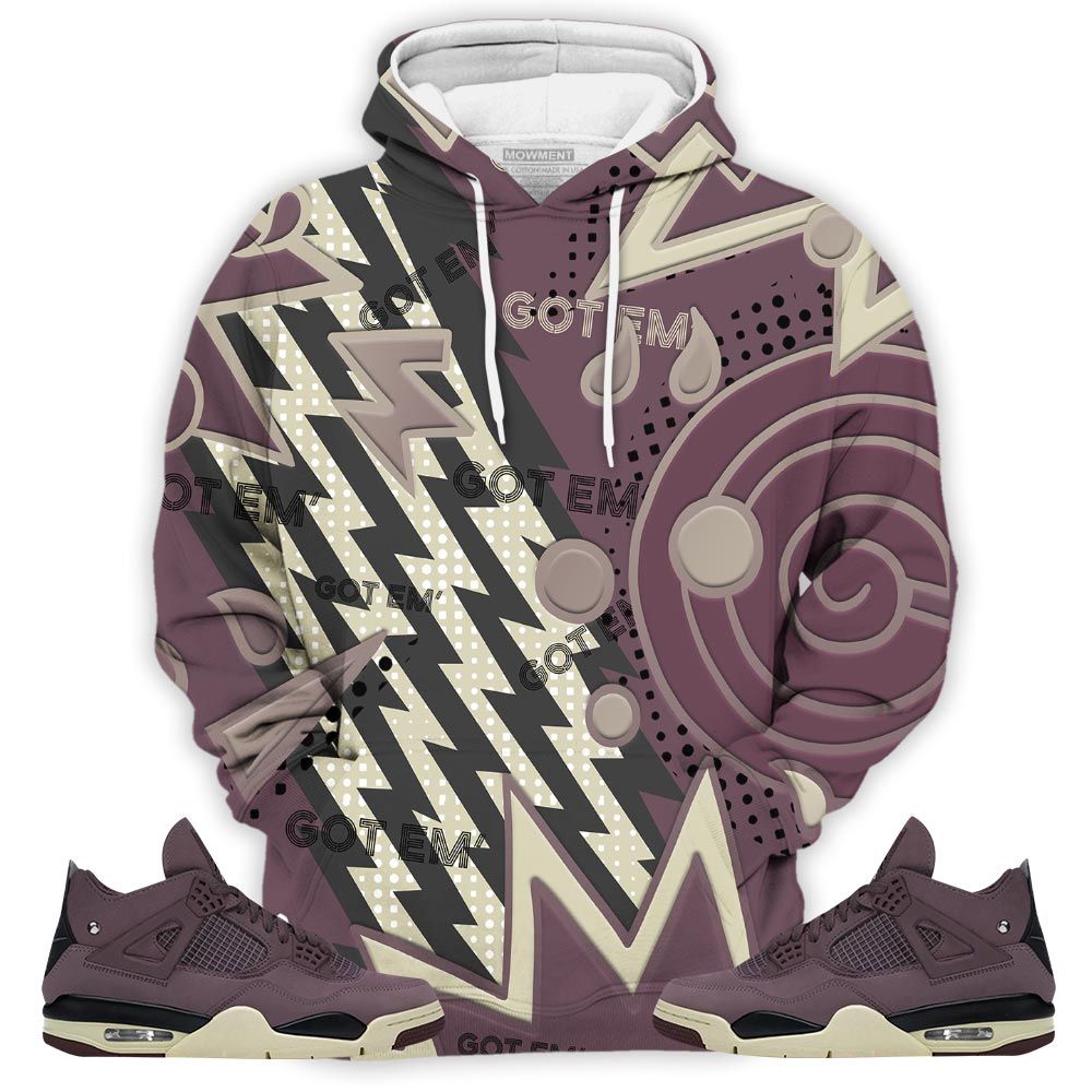 Retro Vintage 90S Sneaker Shirt Match Violet Ore 4S, Jordan 4 A Ma Maniere Violet Ore Hoodie Sweatshirt Tee All Over Print MKO Shirt