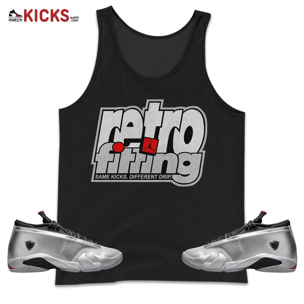 Retrofitting Got Em Sneaker Shirt Match 14 Low Metallic Silver, Jordan 14 Metallic Silver MKO Tank Top