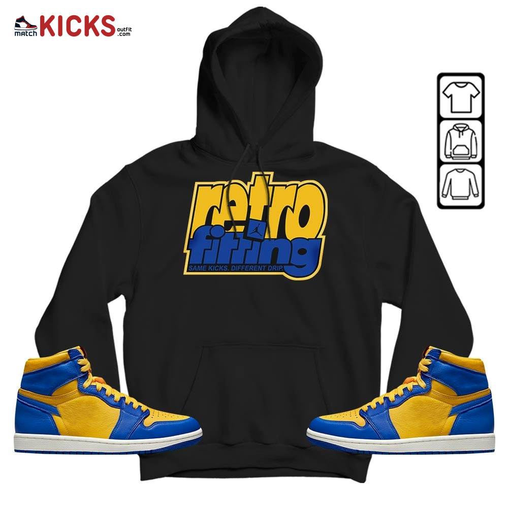 Retrofitting Got Em Sneaker Shirt Match 2023 Laney 1s, Jordan 1 Retro High Laney MKO Hoodie