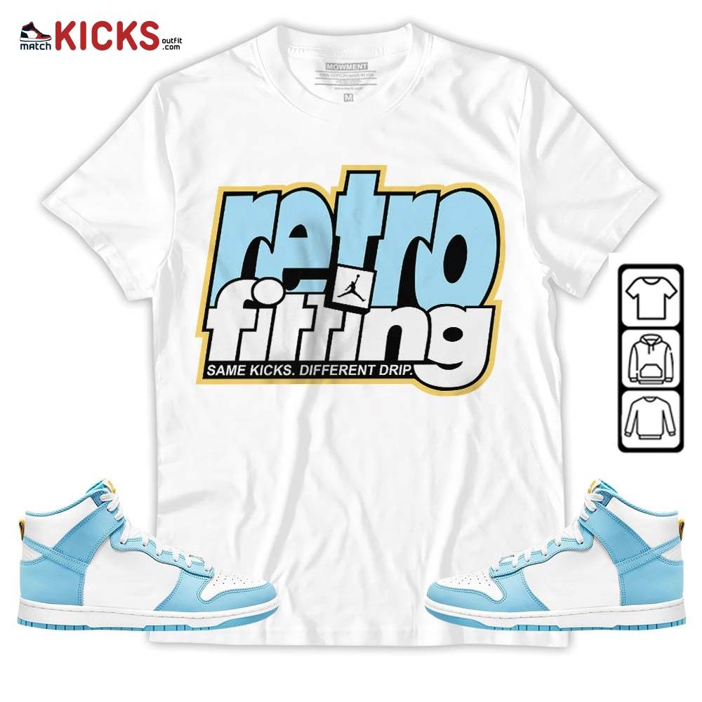 Retrofitting Got Em Sneaker Shirt Match Dunk High Blue Chill, Dunk High Homer Simpson MKO Hoodie