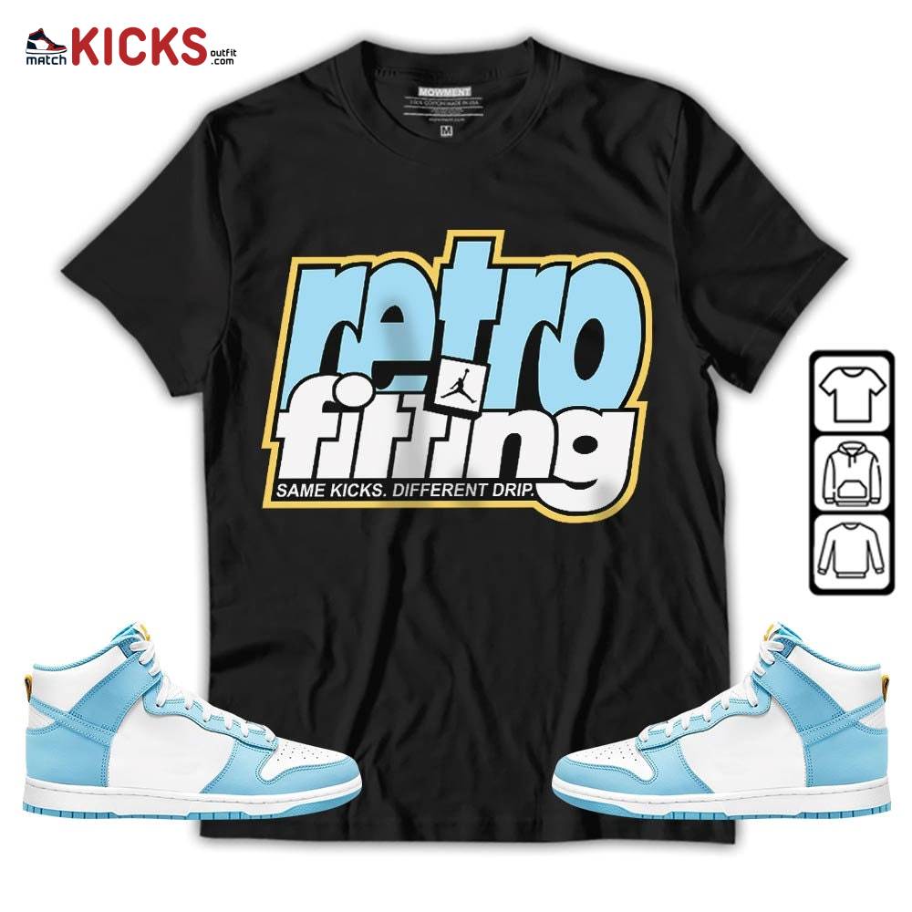 Retrofitting Got Em Sneaker Shirt Match Dunk High Blue Chill, Dunk High Homer Simpson MKO T-Shirt