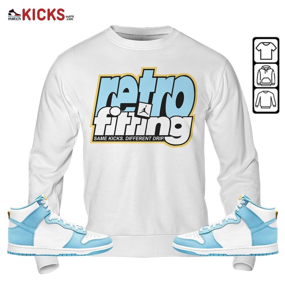 Retrofitting Got Em Sneaker Shirt Match Dunk High Blue Chill, Dunk High Homer Simpson MKO T-Shirt Retrofitting Got Em Sneaker Shirt Match Dunk High Blue Chill, Dunk High Homer Simpson MKO T-Shirt