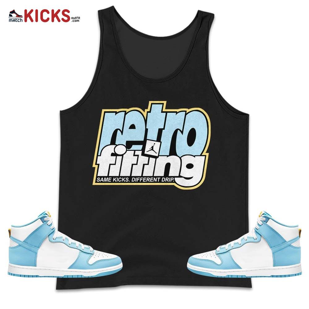 Retrofitting Got Em Sneaker Shirt Match Dunk High Blue Chill, Dunk High Homer Simpson MKO Tank Top