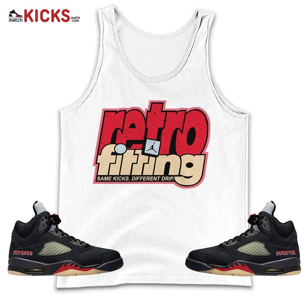 Retrofitting Got Em Sneaker Shirt Match Gore-Tex 5s, Jordan 5 GORE-TEX Off Noir MKO Tank Top