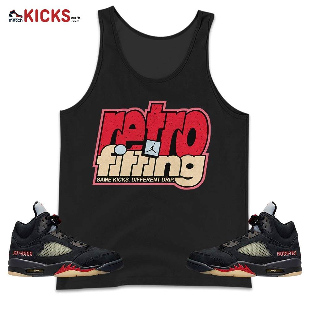 Retrofitting Got Em Sneaker Shirt Match Gore-Tex 5s, Jordan 5 GORE-TEX Off Noir MKO Tank Top