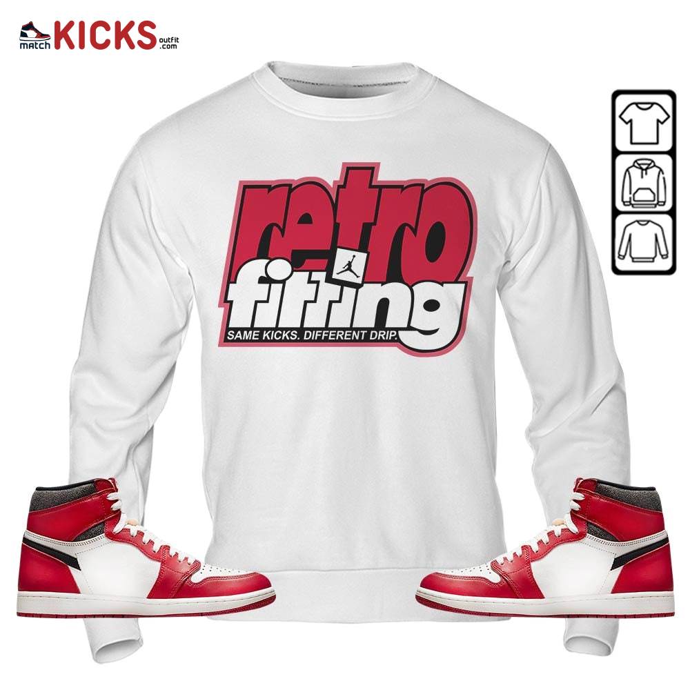 Retrofitting Got Em Sneaker Shirt Match High OG Chicago 1s, Jordan 1 Lost & Found Chicago MKO Sweatshirt Retrofitting Got Em Sneaker Shirt Match High OG Chicago 1s, Jordan 1 Lost & Found Chicago MKO Sweatshirt