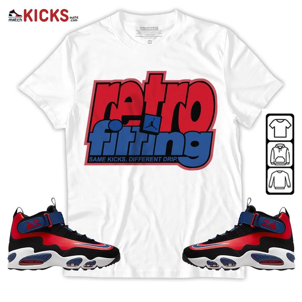 Retrofitting Got Em Sneaker Shirt Match Max 1 Navy Red Black, Air Griffey Max 1 Black Red Navy Blue MKO T-Shirt
