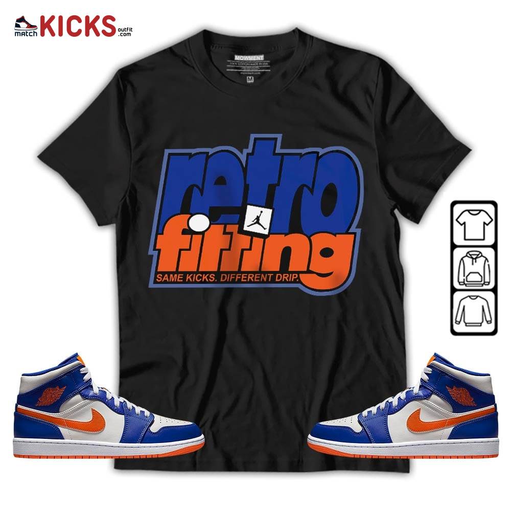 Retrofitting Got Em Sneaker Shirt Match Mid Knicks 1s, Jordan 1 Mid Knicks MKO T-Shirt