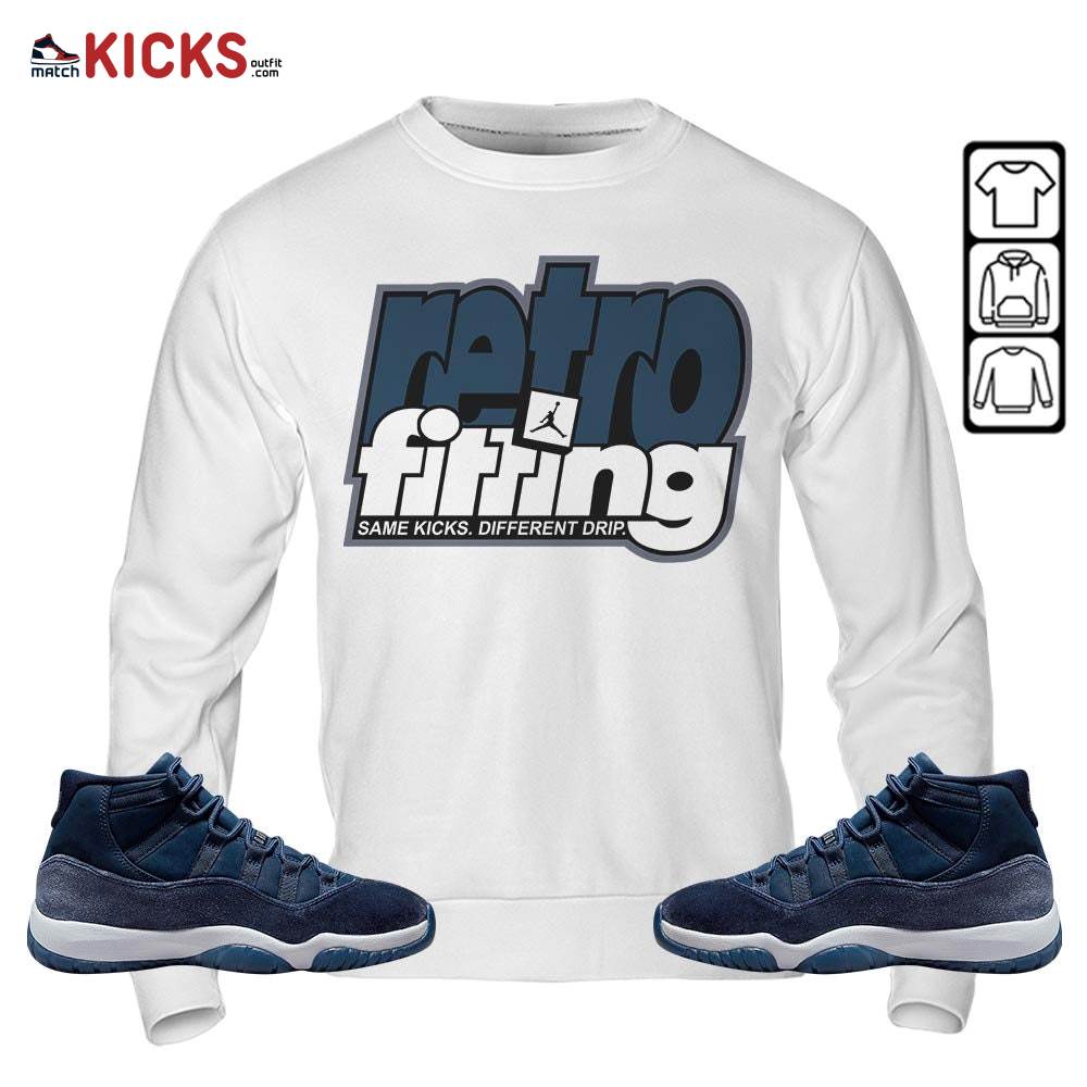 Retrofitting Got Em Sneaker Shirt Match Midnight Navy 11s, Jordan 11 Retro Midnight Navy MKO Hoodie Retrofitting Got Em Sneaker Shirt Match Midnight Navy 11s, Jordan 11 Retro Midnight Navy MKO Hoodie