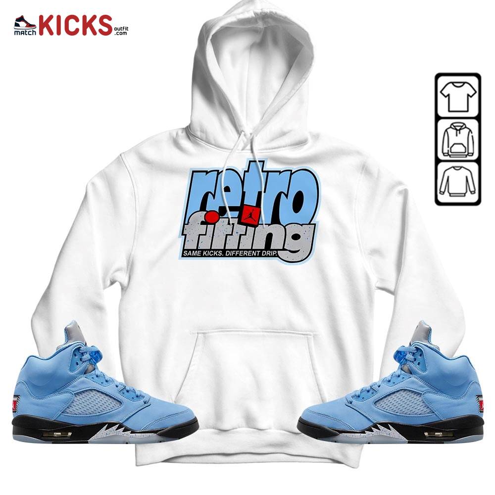 Retrofitting Got Em Sneaker Shirt Match Retro University Blue 5s, Jordan 5 University Blue MKO T-Shirt Retrofitting Got Em Sneaker Shirt Match Retro University Blue 5s, Jordan 5 University Blue MKO T-Shirt
