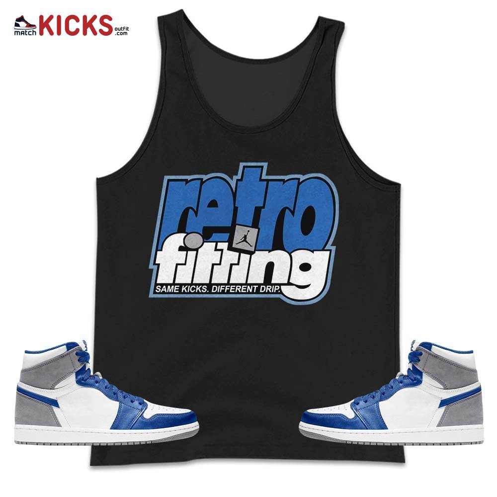 Retrofitting Got Em Sneaker Shirt Match True Blue 1s, Jordan 1 High OG True Blue MKO Tank Top
