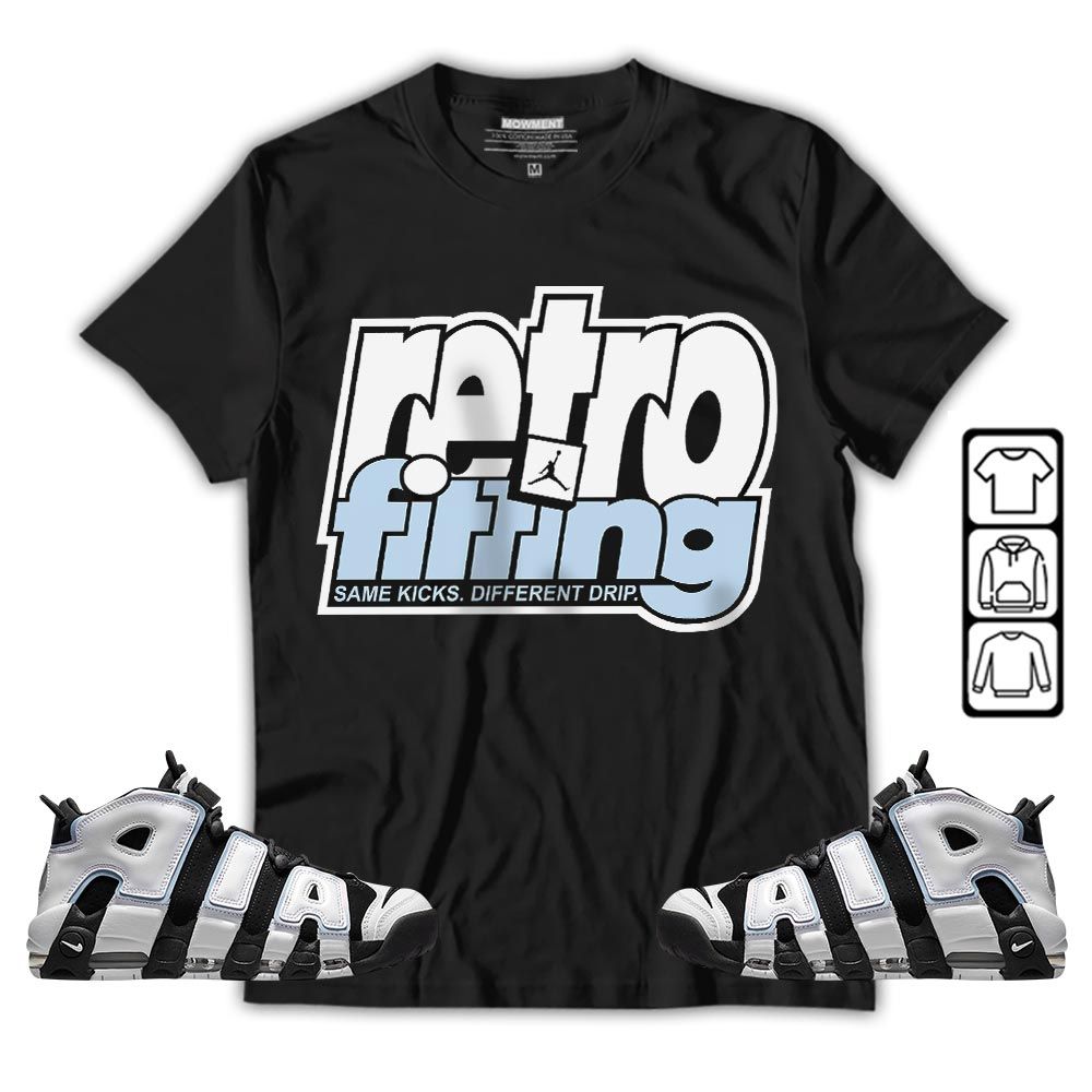 Retrofitting Got Em Sneaker Shirt Match Uptempo Cobalt Bliss, Air More Uptempo Cobalt Bliss MKO Sweatshirt