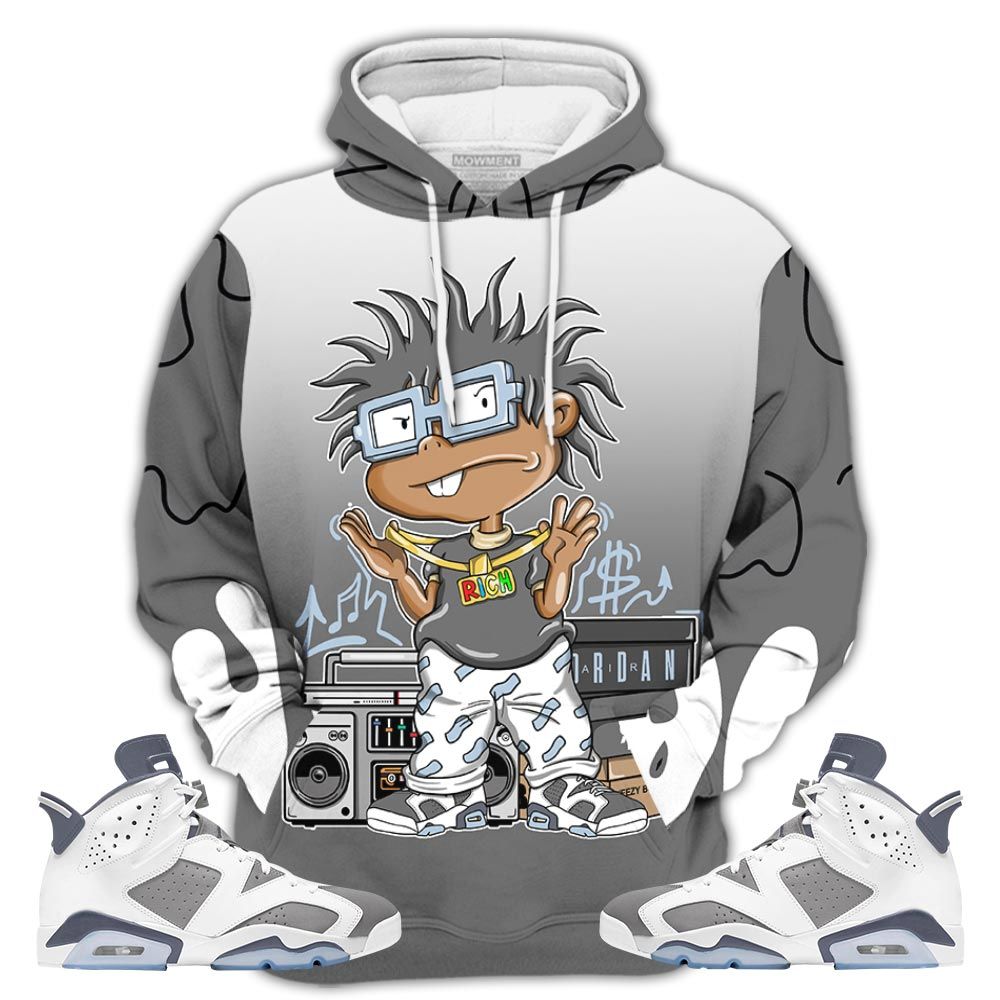 Rich Cartoon 90S 02 Sneaker Shirt Match Retro Cool Grey 6S, Jordan 6 Cool Grey Hoodie Sweatshirt Tee All Over Print MKO Shirt