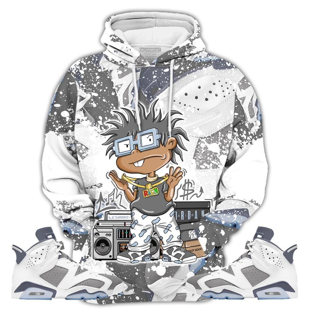 Rich Cartoon 90S 04 Sneaker Shirt Match Retro Cool Grey 6S, Jordan 6 Cool Grey Hoodie Sweatshirt Tee All Over Print MKO Shirt