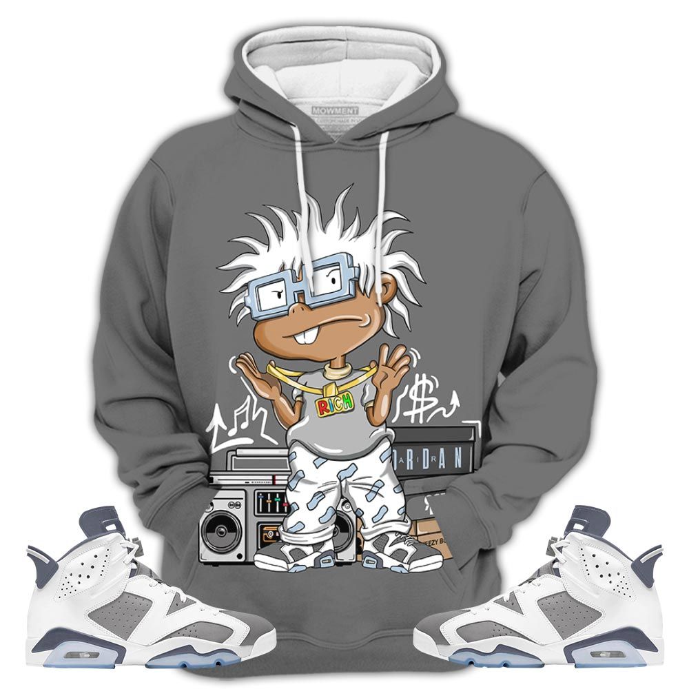 Rich Cartoon 90S 05 Sneaker Shirt Match Retro Cool Grey 6S, Jordan 6 Cool Grey Hoodie Sweatshirt Tee All Over Print MKO Shirt