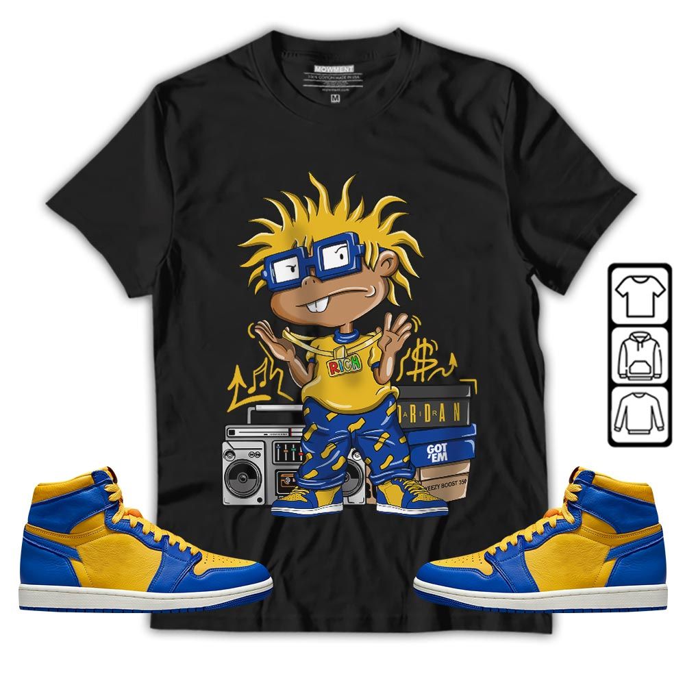 Rich Cartoon 90s Sneaker Shirt Match 2023 Laney 1s, Jordan 1 Retro High Laney MKO T-Shirt