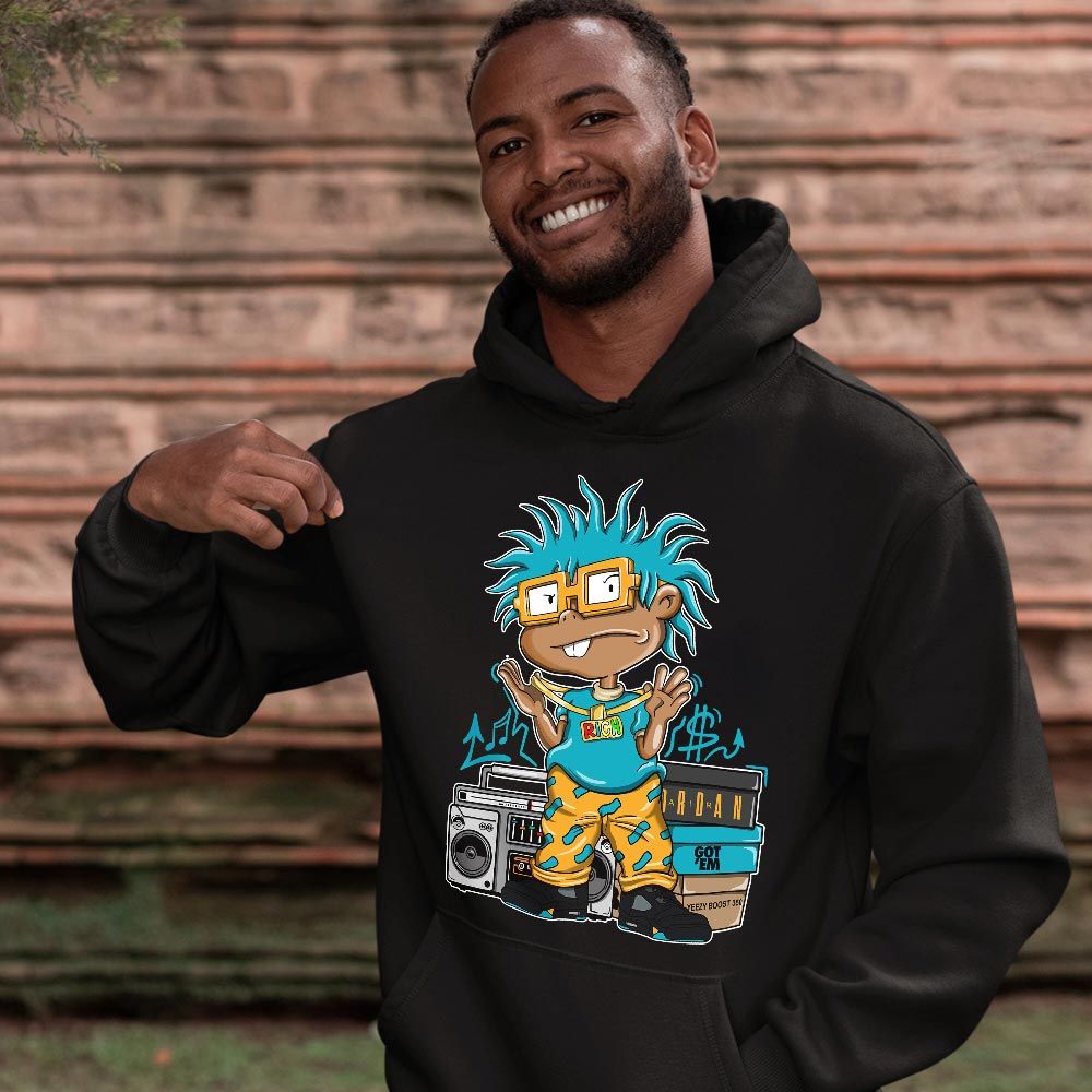 Rich Cartoon 90s Sneaker Shirt Match 2023 Retro Aqua 5s, Jordan 5 Aqua MKO T-Shirt Rich Cartoon 90s Sneaker Shirt Match 2023 Retro Aqua 5s, Jordan 5 Aqua MKO T-Shirt