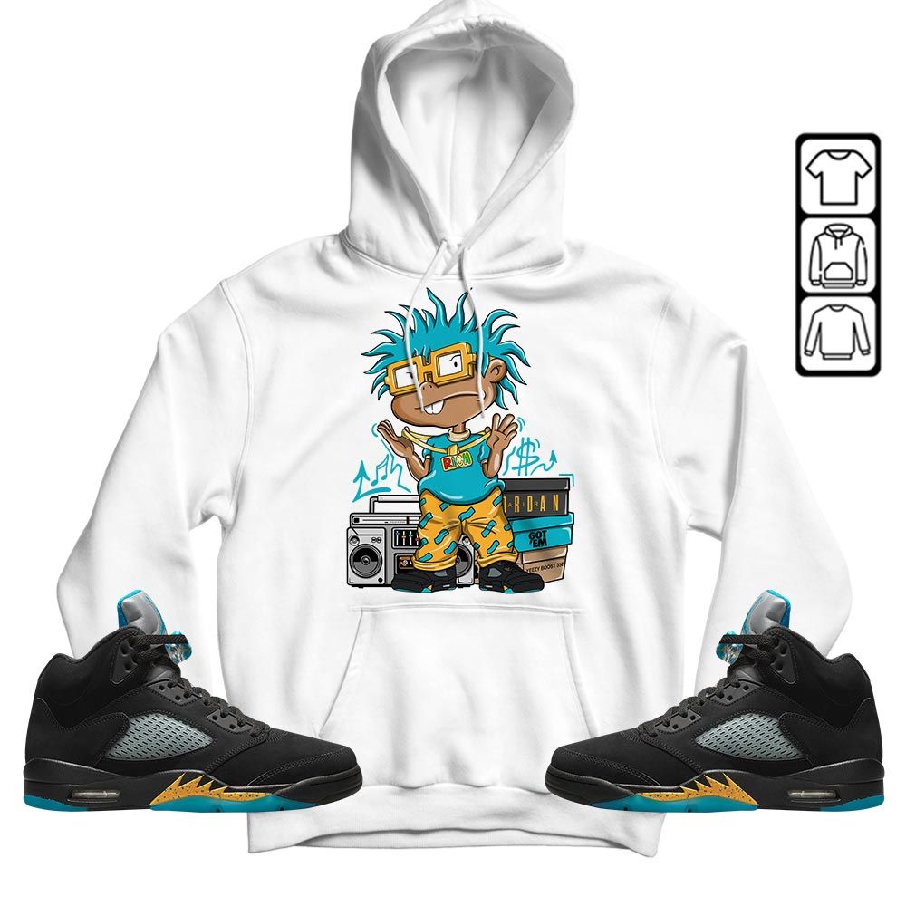 Rich Cartoon 90s Sneaker Shirt Match 2023 Retro Aqua 5s, Jordan 5 Aqua MKO T-Shirt Rich Cartoon 90s Sneaker Shirt Match 2023 Retro Aqua 5s, Jordan 5 Aqua MKO T-Shirt