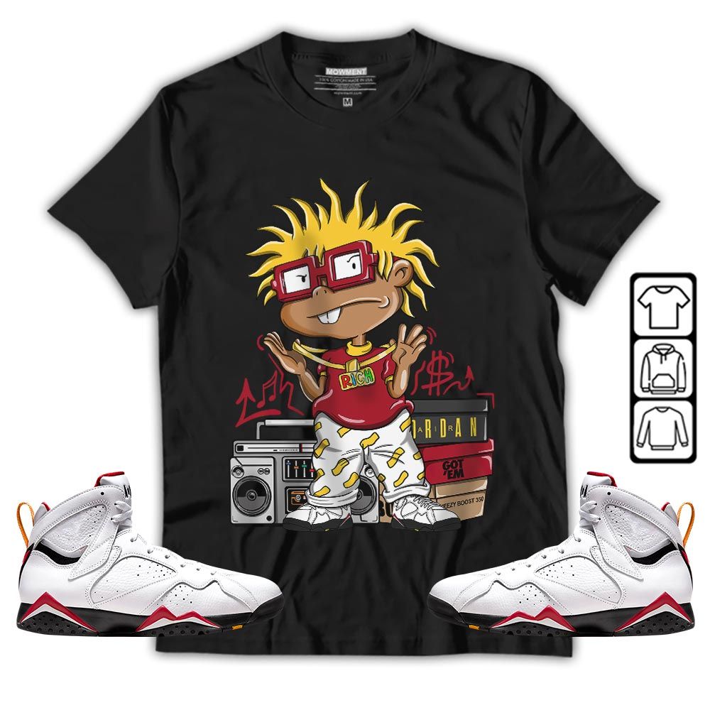 Rich Cartoon 90s Sneaker Shirt Match Cardinal 7s, Jordan 7 Retro Cardinal MKO T-Shirt Rich Cartoon 90s Sneaker Shirt Match Cardinal 7s, Jordan 7 Retro Cardinal MKO T-Shirt