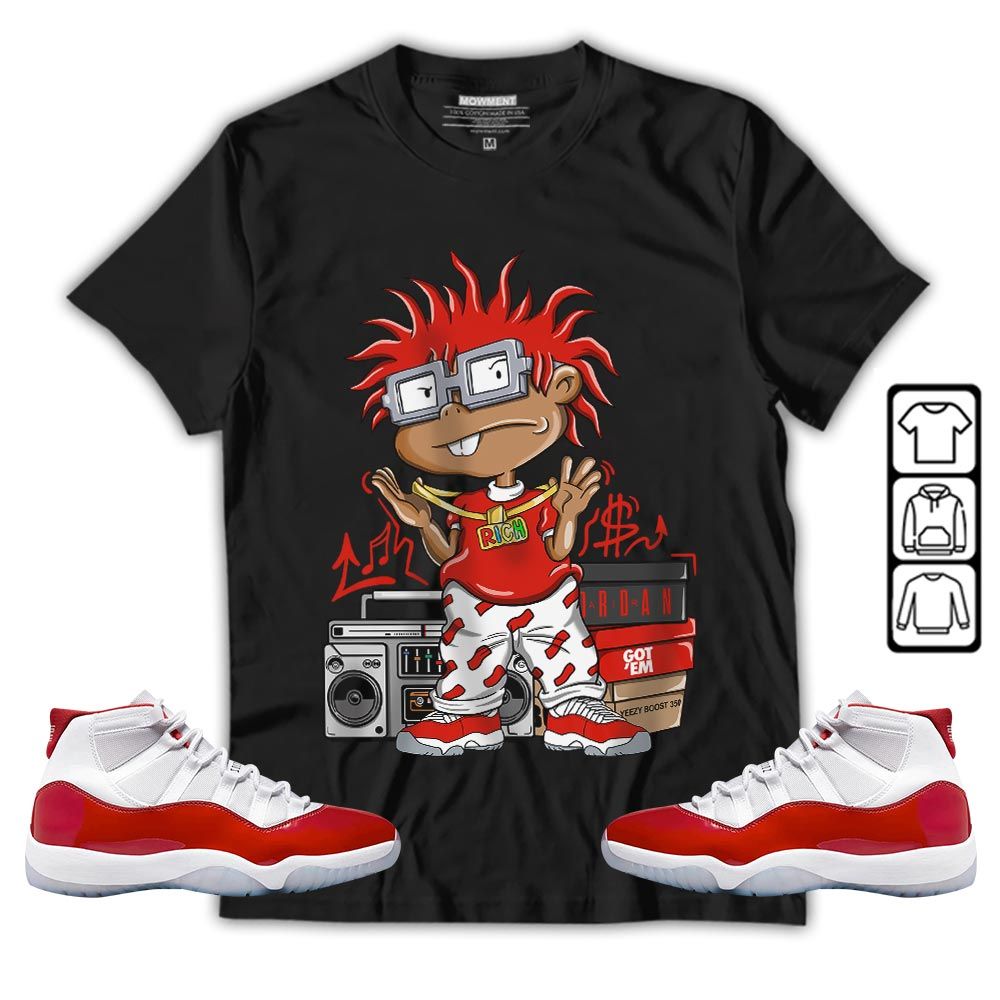 Rich Cartoon 90s Sneaker Shirt Match Cherry 11s, Jordan 11 Retro Cherry MKO T-Shirt