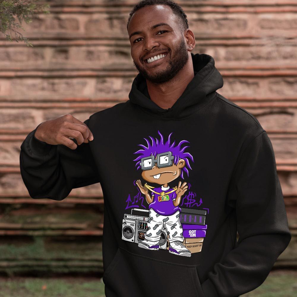 Rich Cartoon 90s Sneaker Shirt Match Dark Iris 3s, Jordan 3 Retro Dark Iris MKO T-Shirt Rich Cartoon 90s Sneaker Shirt Match Dark Iris 3s, Jordan 3 Retro Dark Iris MKO T-Shirt