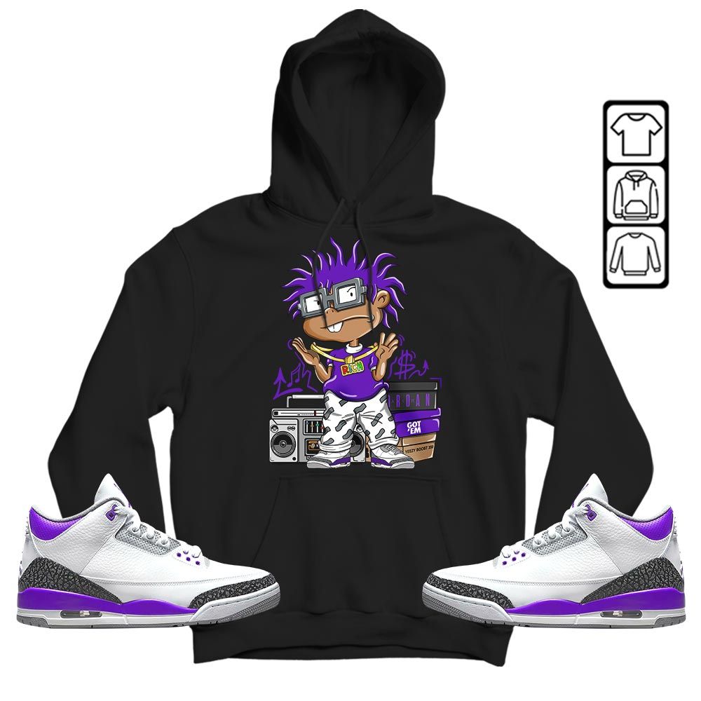 Rich Cartoon 90s Sneaker Shirt Match Dark Iris 3s, Jordan 3 Retro Dark Iris MKO T-Shirt Rich Cartoon 90s Sneaker Shirt Match Dark Iris 3s, Jordan 3 Retro Dark Iris MKO T-Shirt