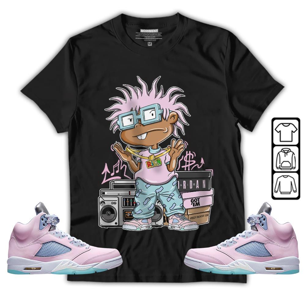 Rich Cartoon 90s Sneaker Shirt Match Easter 5s, Jordan 5 Retro Easter MKO T-Shirt