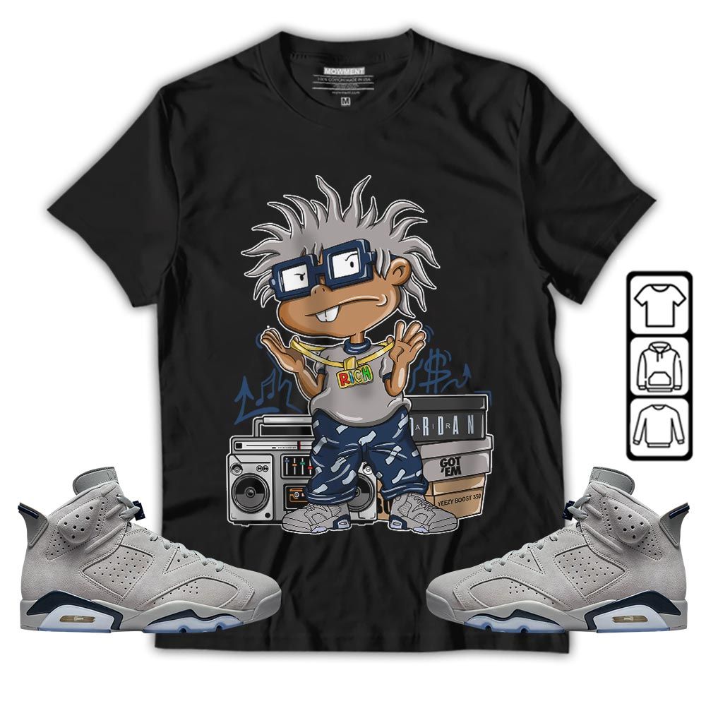 Rich Cartoon 90s Sneaker Shirt Match Georgetown 6s, Jordan 6 Retro Georgetown MKO T-Shirt
