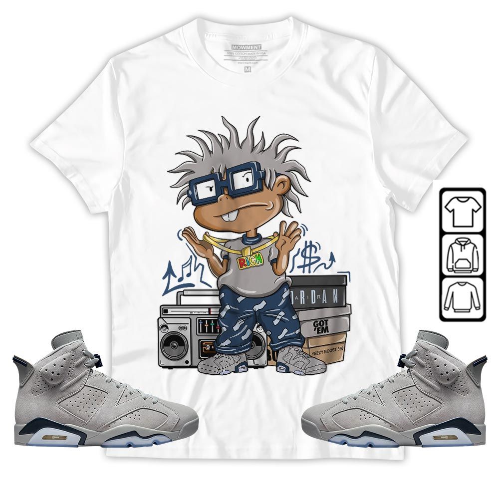 Rich Cartoon 90s Sneaker Shirt Match Georgetown 6s, Jordan 6 Retro Georgetown MKO T-Shirt Rich Cartoon 90s Sneaker Shirt Match Georgetown 6s, Jordan 6 Retro Georgetown MKO T-Shirt