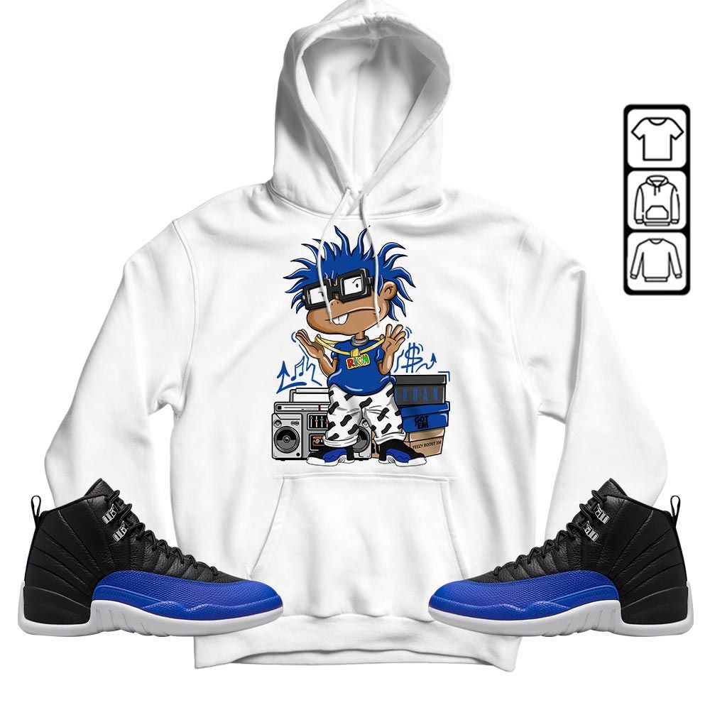 Rich Cartoon 90s Sneaker Shirt Match Hyper Royal 12s, Jordan 12 Hyper Royal MKO T-Shirt