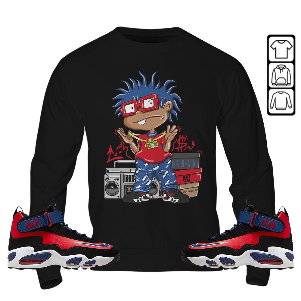 Rich Cartoon 90s Sneaker Shirt Match Max 1 Navy Red Black, Air Griffey Max 1 Black Red Navy Blue MKO T-Shirt Rich Cartoon 90s Sneaker Shirt Match Max 1 Navy Red Black, Air Griffey Max 1 Black Red Navy Blue MKO T-Shirt