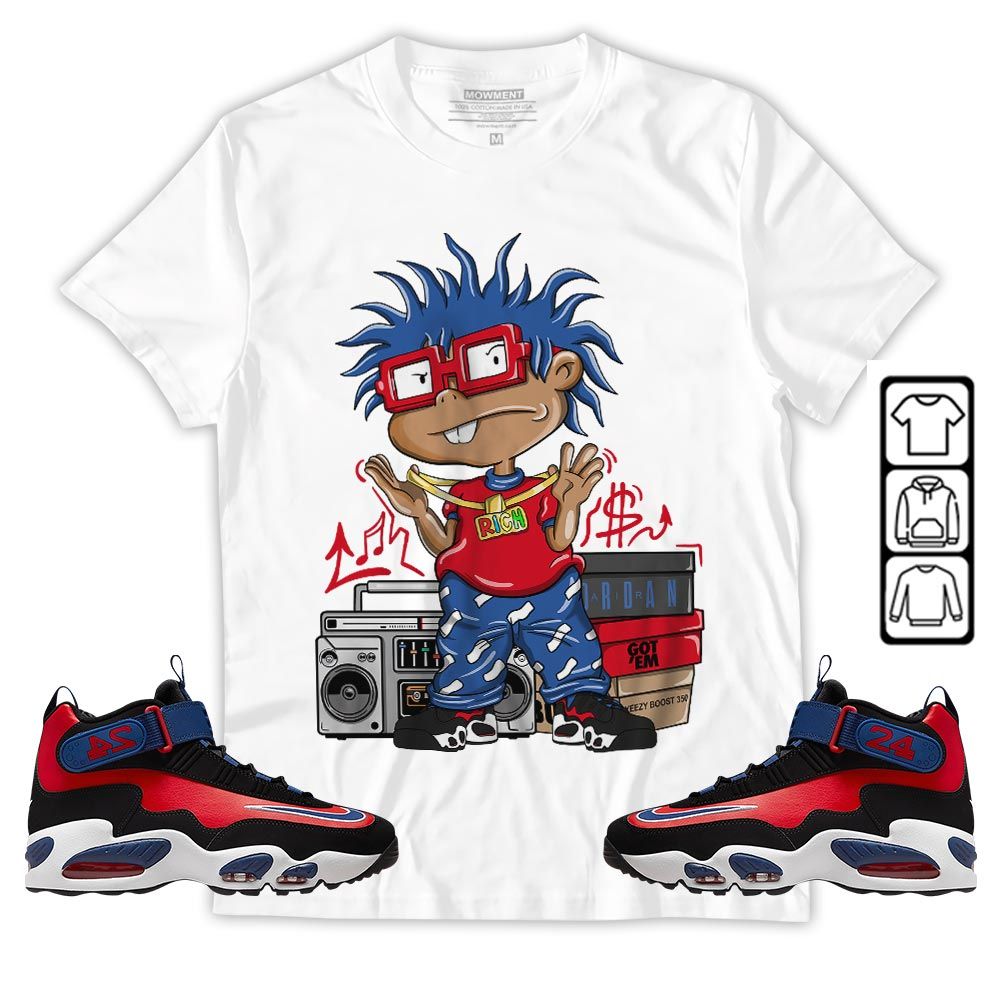 Rich Cartoon 90s Sneaker Shirt Match Max 1 Navy Red Black, Air Griffey Max 1 Black Red Navy Blue MKO T-Shirt Rich Cartoon 90s Sneaker Shirt Match Max 1 Navy Red Black, Air Griffey Max 1 Black Red Navy Blue MKO T-Shirt