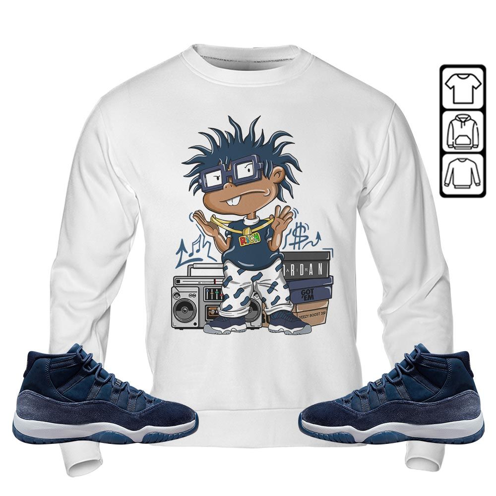 Rich Cartoon 90s Sneaker Shirt Match Midnight Navy 11s, Jordan 11 Retro Midnight Navy MKO T-Shirt Rich Cartoon 90s Sneaker Shirt Match Midnight Navy 11s, Jordan 11 Retro Midnight Navy MKO T-Shirt