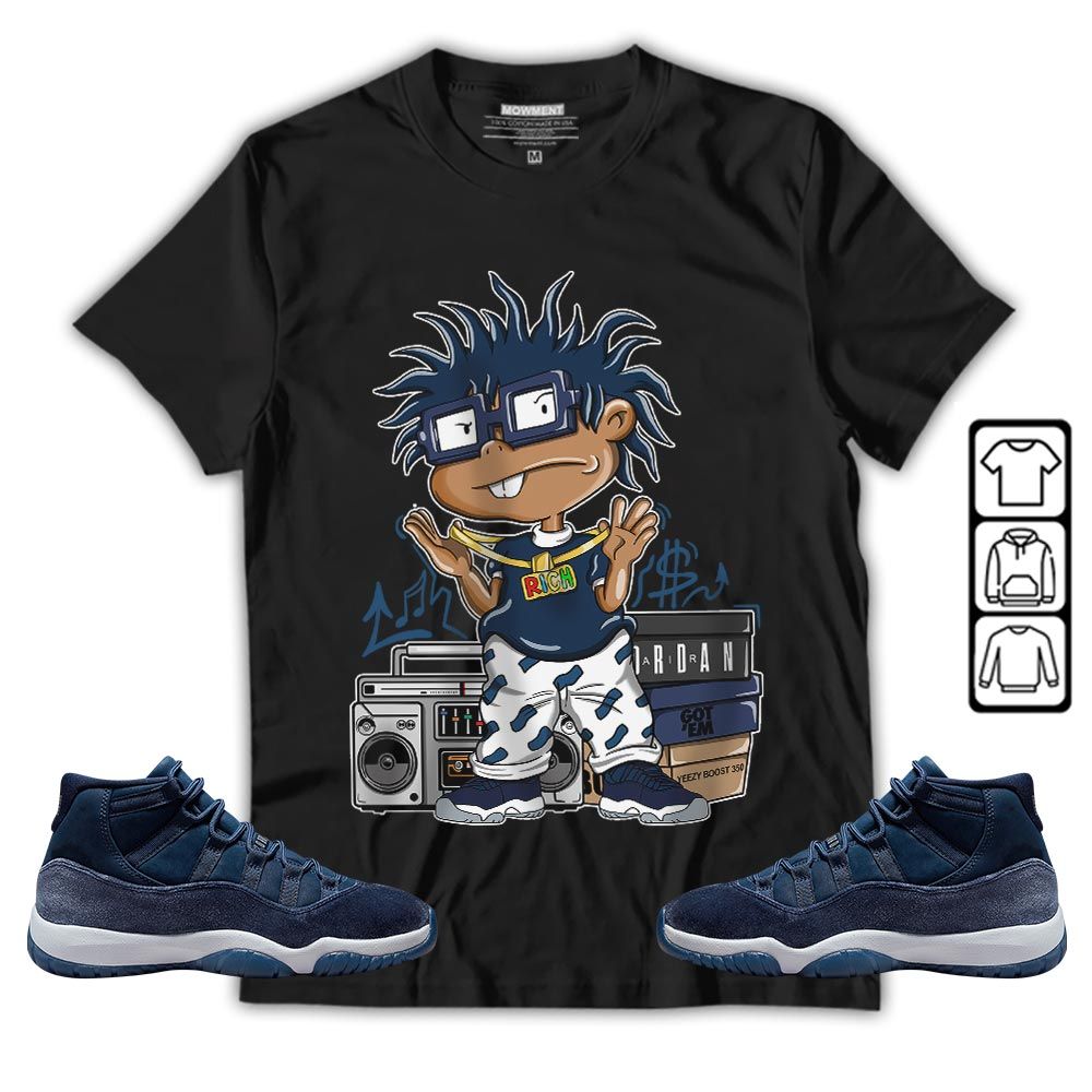 Rich Cartoon 90s Sneaker Shirt Match Midnight Navy 11s, Jordan 11 Retro Midnight Navy MKO T-Shirt