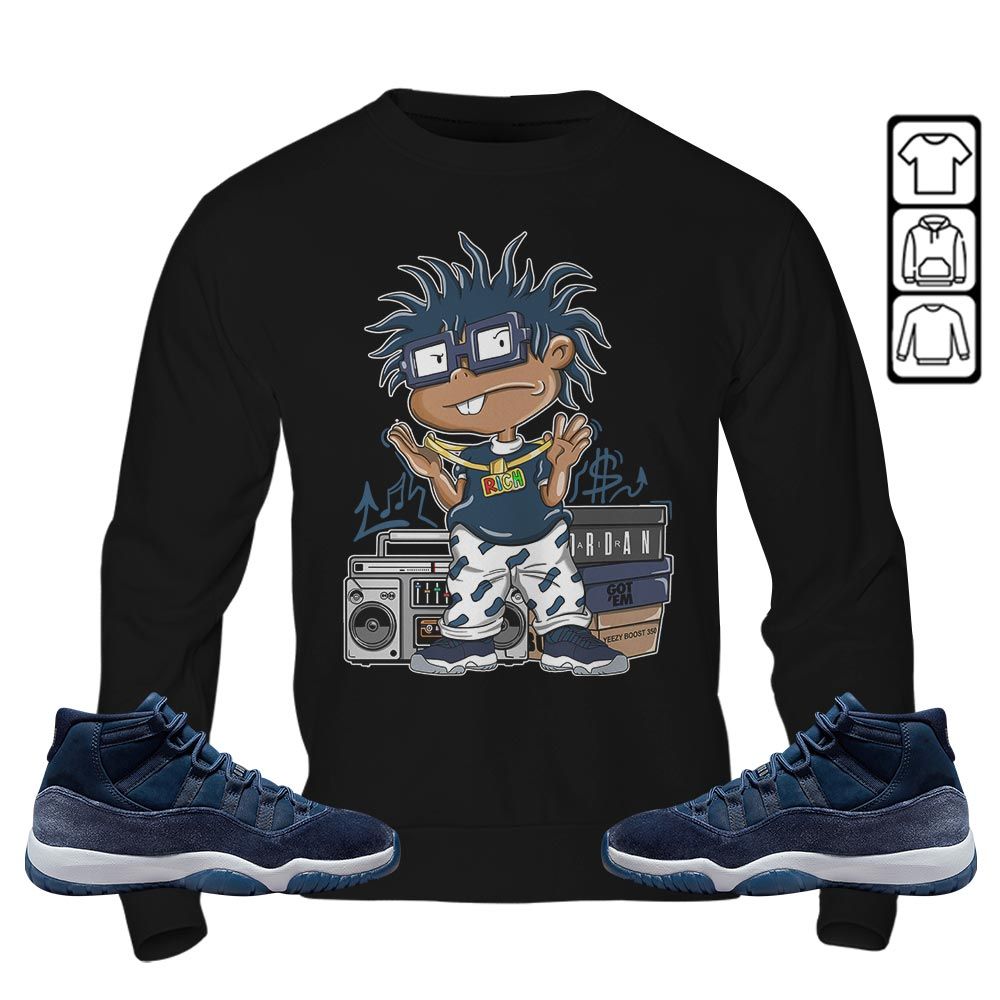 Rich Cartoon 90s Sneaker Shirt Match Midnight Navy 11s, Jordan 11 Retro Midnight Navy MKO T-Shirt Rich Cartoon 90s Sneaker Shirt Match Midnight Navy 11s, Jordan 11 Retro Midnight Navy MKO T-Shirt