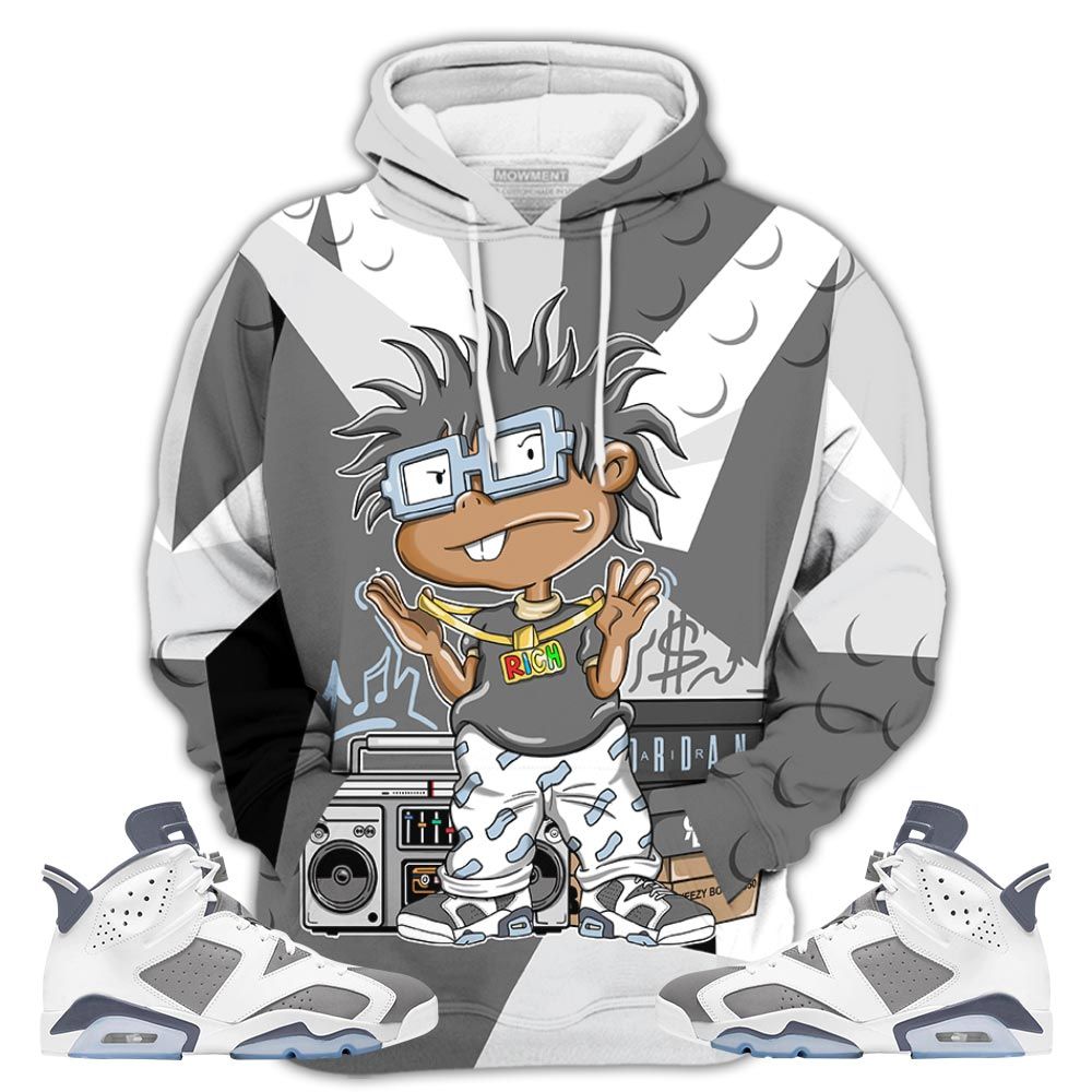 Rich Cartoon 90S Sneaker Shirt Match Retro Cool Grey 6S, Jordan 6 Cool Grey Hoodie Sweatshirt Tee All Over Print MKO Shirt